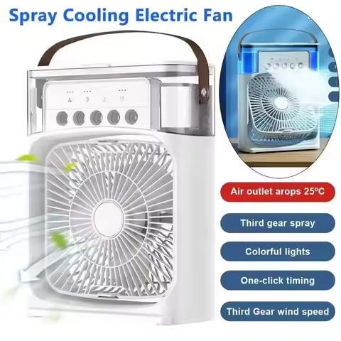 Portable Humidifier Air Conditioner Fan Household Hydrocooling Water Mist Cooler Portable Air Adjust