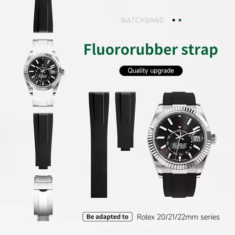Cuttable FKM Fluororubber 20mm 21mm 22mm Wristband For Rolex Strap For Submariner Yacht Master GMT D