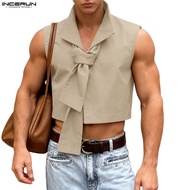 INCERUN Men's Twisted Clean Short Vest
