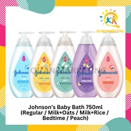 Johnson's Baby Bath (750ml) [Regular / Bedtime / Milk+Rice / Milk+Oat / Peach]
