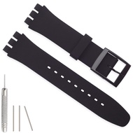 Silicone Band for Swatch 17mm 19mm 20mm, Replacement Waterproof Wristband Watch Strap for Swatch 20m