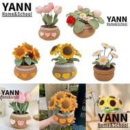 YANN Crochet Kit, Crochet Multicolored Yarn Flower Crochet Kit, Sewing Sunflower Tulip Flowerpot Kni
