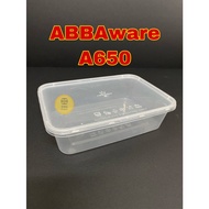 [ABBAware] A650 - Rectangular Disposable Plastic Container With Lid (± 50sets) Plastik Kontainer Makanan