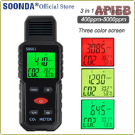 APIEB 3 In 1เมตร CO2เครื่องหน้าจอที่มีคุณภาพอากาศแบบมือถือ5000ppm จอภาพการวัด CO2คาร์บอนไดออกไซด์เม็