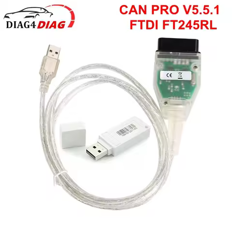 For VAG CAN PRO V5.5.1 Support CAN BUS+UDS+K-Line VCP OBD2 Scanner with FT0DI FT245RL Chip Dongle Ca