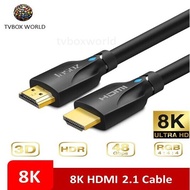 8K HDMI 2.1 &amp; 4K HDMI 2.0 Cable Gold Plated Ultra High Speed 48Gbps 3D (HDCP2.2, HDR, Dolby Atmos, eARC)