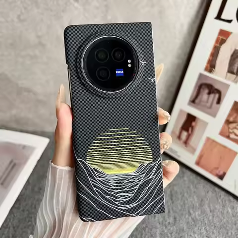 For VIVO X Fold 5 Case Hard PC carbon fibre Moon Protective Back Cover Cases For VIVO X Fold 5 3 Pro