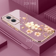 Casing OPPO RENO 7Z 8Z RENO 7 8 LITE F21 F21S PRO 5g phone case TPU gold orchid silicone straight ed