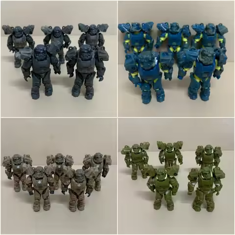 New Mega Construx Fallout Series T-60 Power Armor Military Green Blue Umber Brown Moveable Figures B