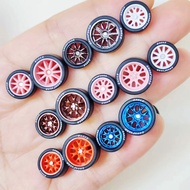 10.7mm+12.7mm 1/64 Alloy Car Staggered Wheels BBS LMR CE28 Rim Front Small Rear Large Tires for Hot 