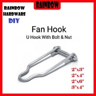 Fan Hook c/w Bolt & Nut Bracket / Ceiling Fan Hook Bracket (2"x3",2"x4",2"x6",3"x4")