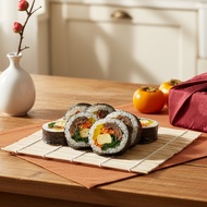 Bamboo Gimbap/Sushi Rolling Mat 24×24 cm – Thick Slats, Firm Roll, Quick Dry,Non‑Slip Rolling for Gi