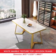 Kenzzo New Sampai Promo: Amber Luxury Dining Table Meja Makan 4 Kerusi /Nordic Set/Luxury Set/Marble