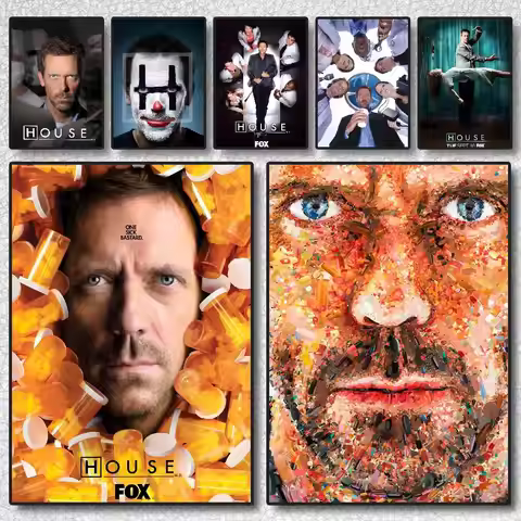 H-HouseS MD TV Classic Poster Self-adhesive Art Waterproof Sticker Coffee House Dorm Room Wall Decor