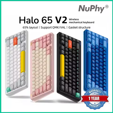 NuPhy Halo65 V2 QMK/VIA Wireless Mechanical Keyboard Hot Swappable Wireless Mechanical Keyboard