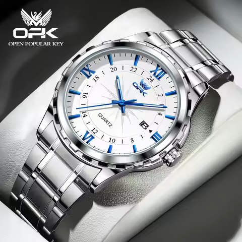 OPK Brand Men Watch Steel Strap Calendar Display 6003