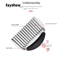 FAYSHOWSG Potato Slicer, Heavy Duty Wavy Potato Cutter, Crinkle with Handle Stainless Steel Vegetabl