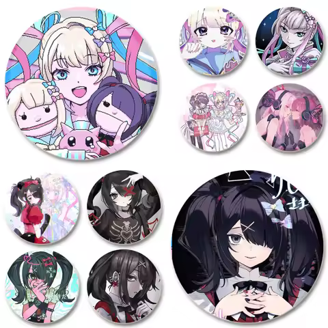 Needy Girl Overdose NSO Badge Rain KAnge Game Character Brooches Cosplay Cute Enamel Pins for Backpa