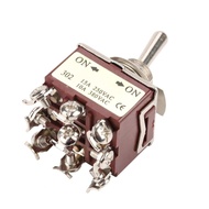 Toggle Switch, 5Pcs 9 Pin 2 Position Type Mini Toggle Switch 3PDT ON/ON 12mm 12mm 15A/250VAC 10A/380