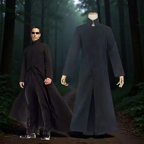Matrix Cosplay Kostume Neo Trench Coat Black Cosplay Costume Halloween Party Costumes for Men Cos Pl