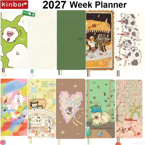 Kinbor 2027 Weekly Planner Work Plan Notebook Daily Time Management Two Pages A Week Schedule Book S