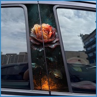 Car Pillar Sticker Waterproof B-Pillar Roses Sticker 2X Waterproof B-Pillar Sticker Scratch Cover Su