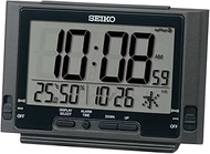 Seiko Clock SQ320K Alarm Clock, Table Clock, Digital, Radio, Black Metallic, 3.3 x 5.2 x 1.8 inches 