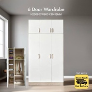 4 Door Wardrobe | 6 Door Wardrobe | IKEA Wardrobe | Bedroom Wardrobe | Almari Baju | Kabinet Pakaian