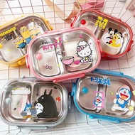 High quality 304 stainless steel cartoon lunch box kids Tupperware Bekas makanan卡通不锈钢饭盒