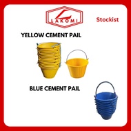 YELLOW PVC CEMENT PAIL WITH STEEL HANDLE H/D BLUE PVC CEMENT PAIL WITH PVC HANDLE PER PCS