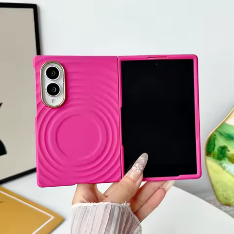 Candy Color Magnetic Case For Samsung Galaxy Z Fold 8 Magsafe Water Ripple Matte Shockproof Cover Fo