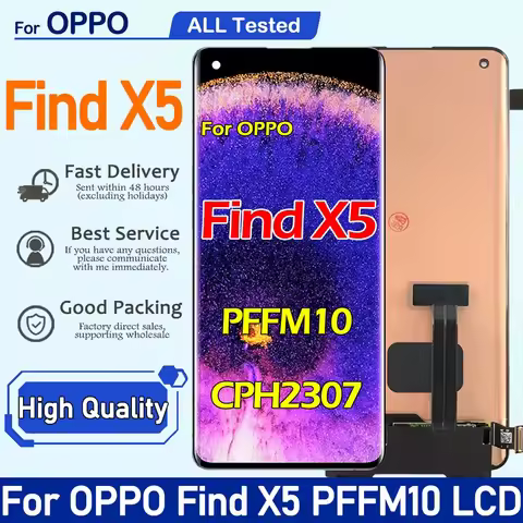 6.55'' AMOLED For OPPO Find X5 PFFM10 CPH2307 LCD Display Touch Screen Digitizer Assembly Panel For 