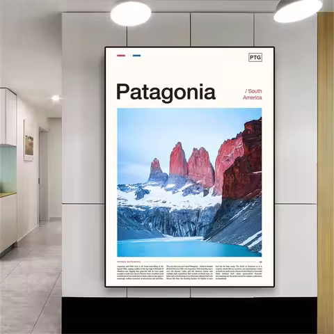 Modern Patagonia Print Poster Chile Travel Poster Chile Canvas Painting Patagonia Chile Picture Home