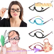 MIH Rotating Makeup Reading Glasses, Eyewear +1.50~+4.0 Diopter Folding Eyeglasses, Portable Colourf