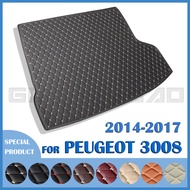 Car Trunk Mat For PEUGEOT 3008 2014 2015 2016 2017 Custom Car Accessories Auto Interior Decoration