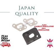 Insulator Carburetor & 2 Gasket insulator Mesin Rumput TB33/TL33/BG330