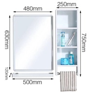 Bathroom Mirror Cabinet Mirror Belt Storage Rack Side Cabinet Cosmetic Mirror Toilet Simple Modern Side Mirror Free Ship