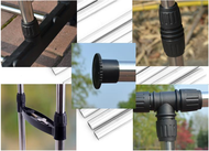 Clothes Double Pole Multi-Function Hanger And Organizer Rack With Wheels - BY SEOKO HL050