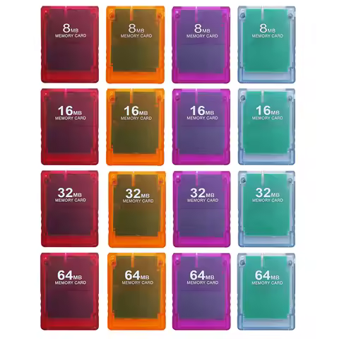 8MB/16MB/32MB/64MB Game Memory Card Transparent Shell Game Storage Card Gaming Memory Card for Plays