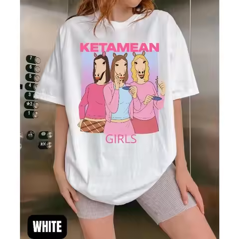 Funny Ketamine T Shirt Ketamean Girls T Shirt Mean Girl Tee Summer Y2k Fashion Tees Casual Loose Str