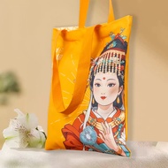 Meizhou Island Cultural Creative Canvas Bag Mazu Fuyou Large Capacity One-Shoulder Handbag