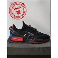 Shoes first Ready stock AD NMD _R1 V2 Boost Black red Men's and women's shoes9