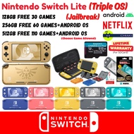 (Triple-OS) Nintendo Switch Lite Jailbreak With Up To 110 Free Games + Android
