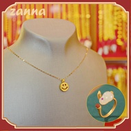 ไม่ลอก ไม่ดำ!! สร้อยคอ18kอิตาลีแท้ 99.99% สร้อยคอจี้สไมล์(ยิ้ม) น้ำหนัก 0.45 กรัม ทองคำ ยาวรวมจี้ 4