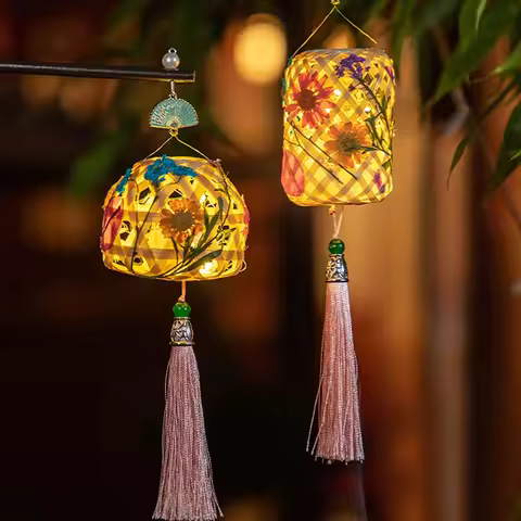 Diy Bamboo Lantern Material Kit For The Mid-Autumn Festival Flower Lantern Cute Rabbit Festival Hand