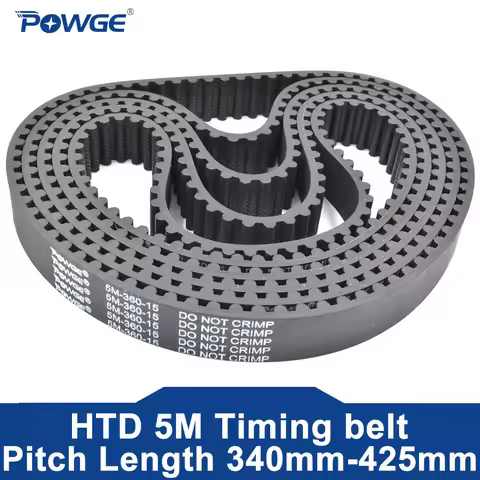 POWGE HTD 5M Timing belt Lp=340 345 350 355 360 365 370 375 380 385 390 395 400 405 410 415 420 425 