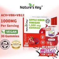 【promote】Nature's Key ACV Gummies Halal KKM 1000mg Halal Sijil Sah 1000mg ACV per Serving Vegan Frie