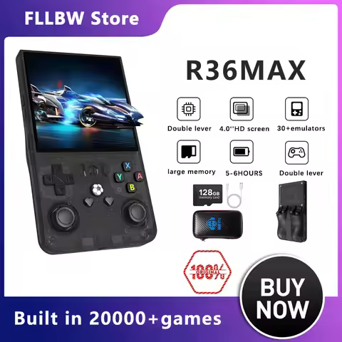 R36MAX Retro Handheld Game 4.0Inch IPS Screen Console 128GB Portable Pocket Video Player Supports 30