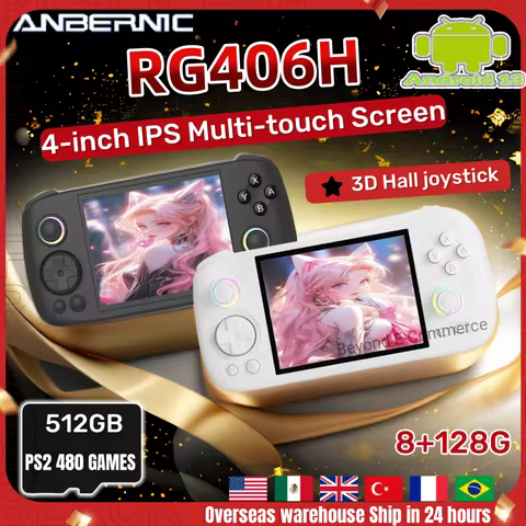 ANBERNIC RG406H Video game consoles RG 406H Portable game console 4Inch HD Screen Android 13 Bluetoo