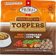 Primal Freeze Dried Pet Food Meal Topper, 18 oz Beef Recipe - Raw Meat & Organic Produce Dog Food To